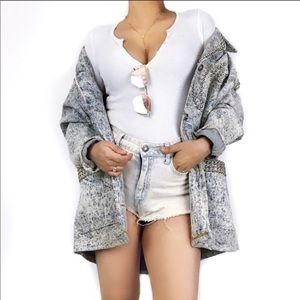 Vintage denim jacket studded acid washed